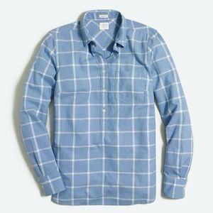 J.Crew Perfect Fit Popover in blue and white gingham